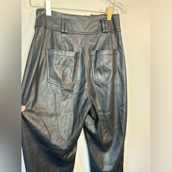 FOR LOVE & LEMONS DILLON HIGH WAIST FAUX LEATHER TROUSER PANT BLACK SIZE XS - Picture 16 of 16